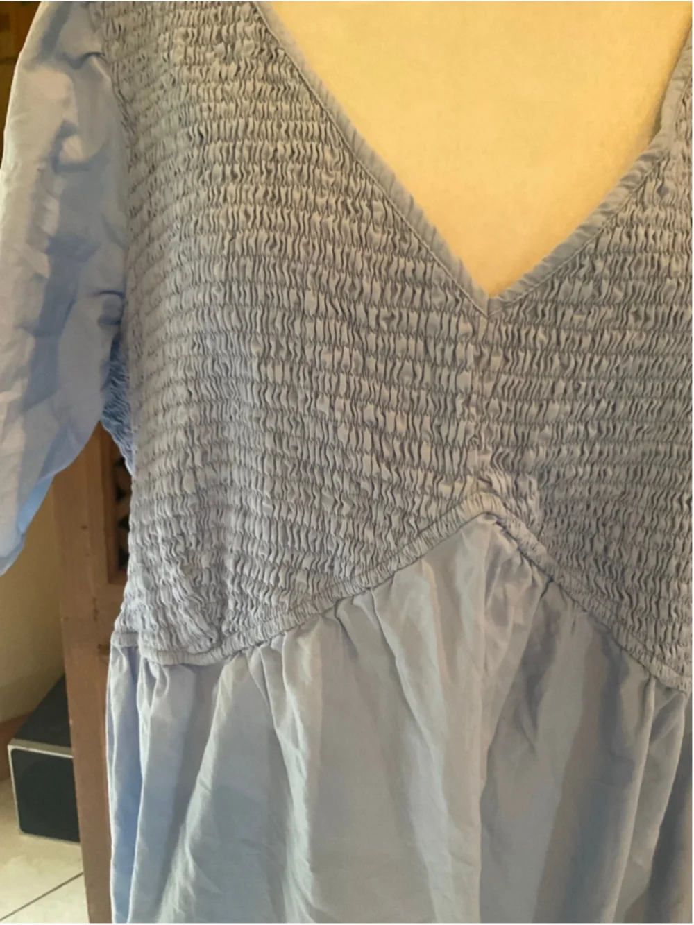 Wayward Fancies x eShakti Smocked Midi Dress Light XL